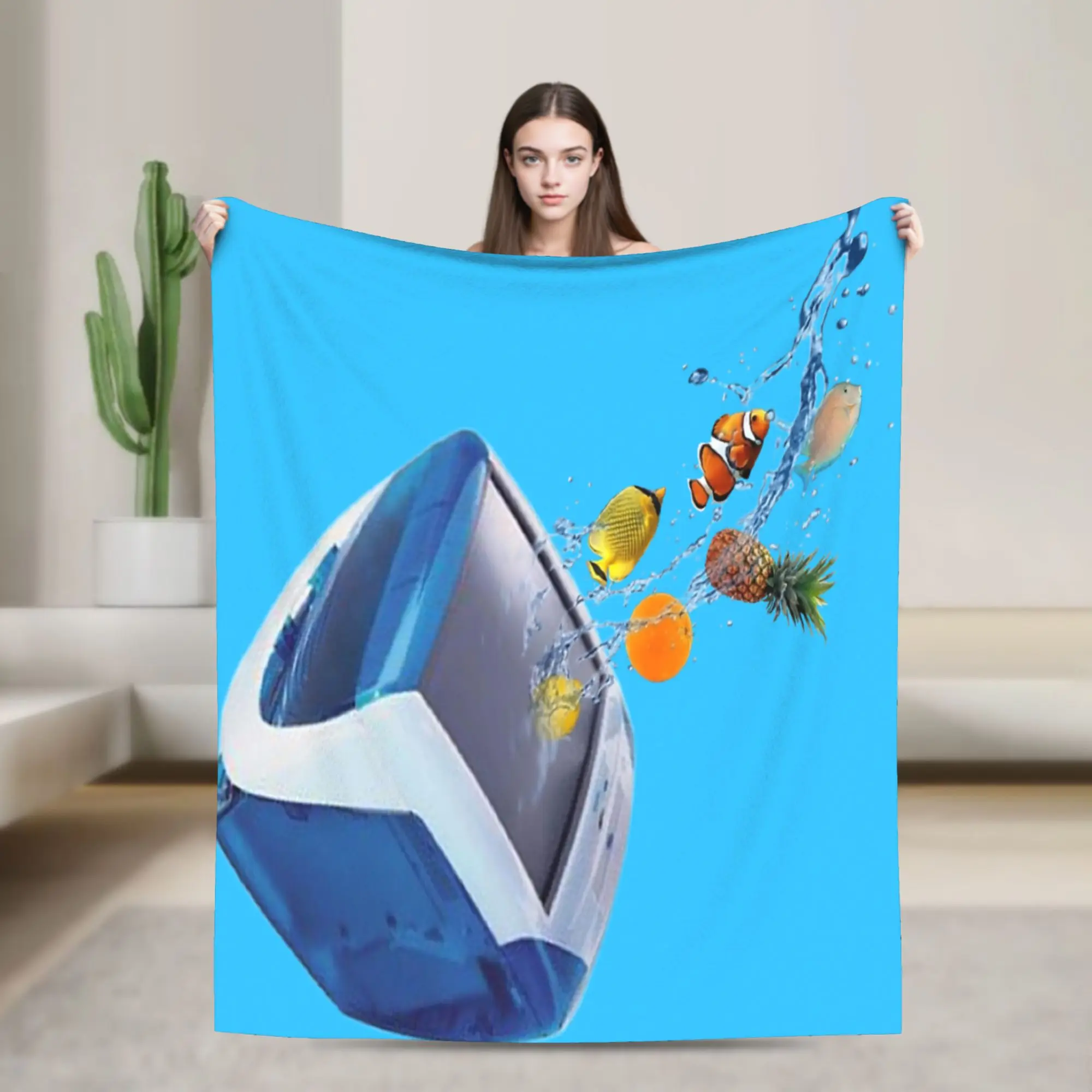 eMachines Frutiger Aero Blanket Cartoon Cute Flannel Throw Blankets Summer Air Conditioning Printed Ultra-Soft Warm Bedspreads