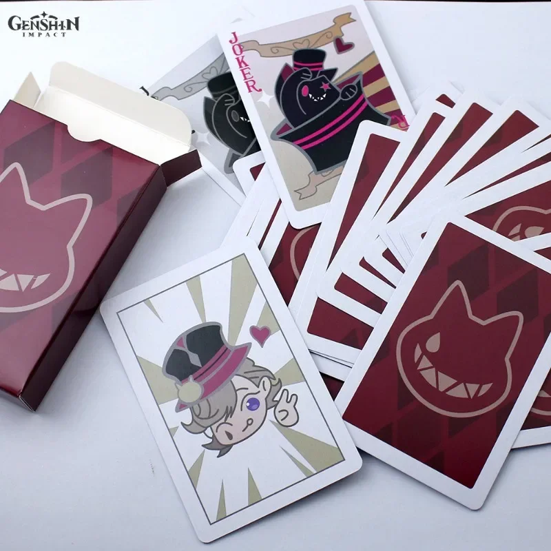 Game Genshin Impact Anime Fontaine Lyney Lynette Creative Poker Multi-purpose Playing Card Collect Character Props Birthday Gift