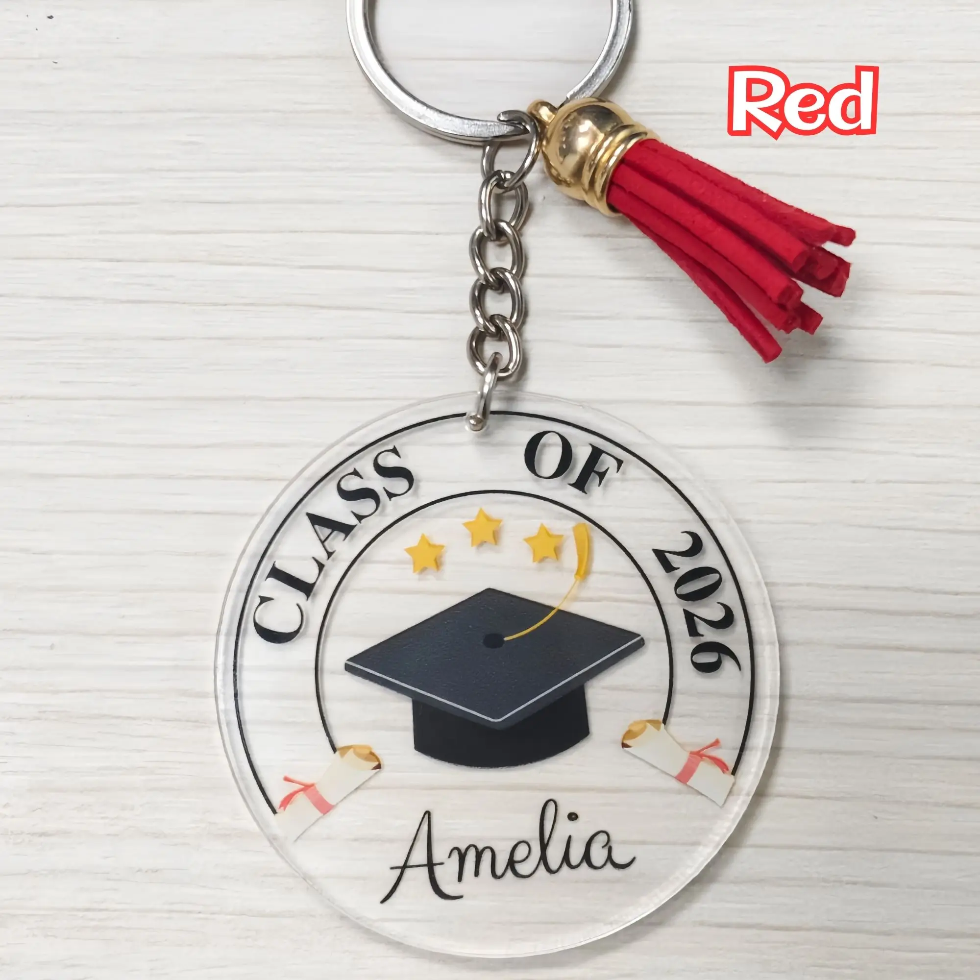 Custom Name Keychain, Graduation Gift