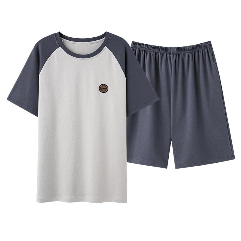 Pijamas de algodón modal para hombre, conjunto de pijama fino de manga corta con bolsillos, ropa de dormir, pantalones de dormir, tallas grandes 5XL, 6XL, 7XL, pijamas de hombre