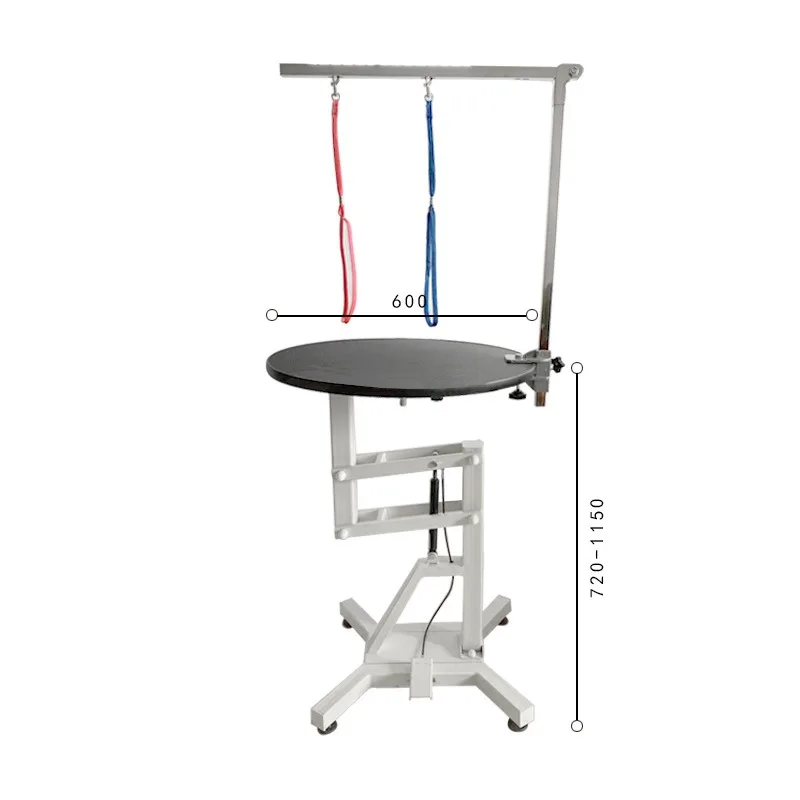 

Стол для ухода за домашними животными, подъемный и вращающийся воздушный насос, гидравлический стол для красоты собак и кошек, 360° ° Поворотный нескользящий верх 80×50 см для малого и среднего большого размера