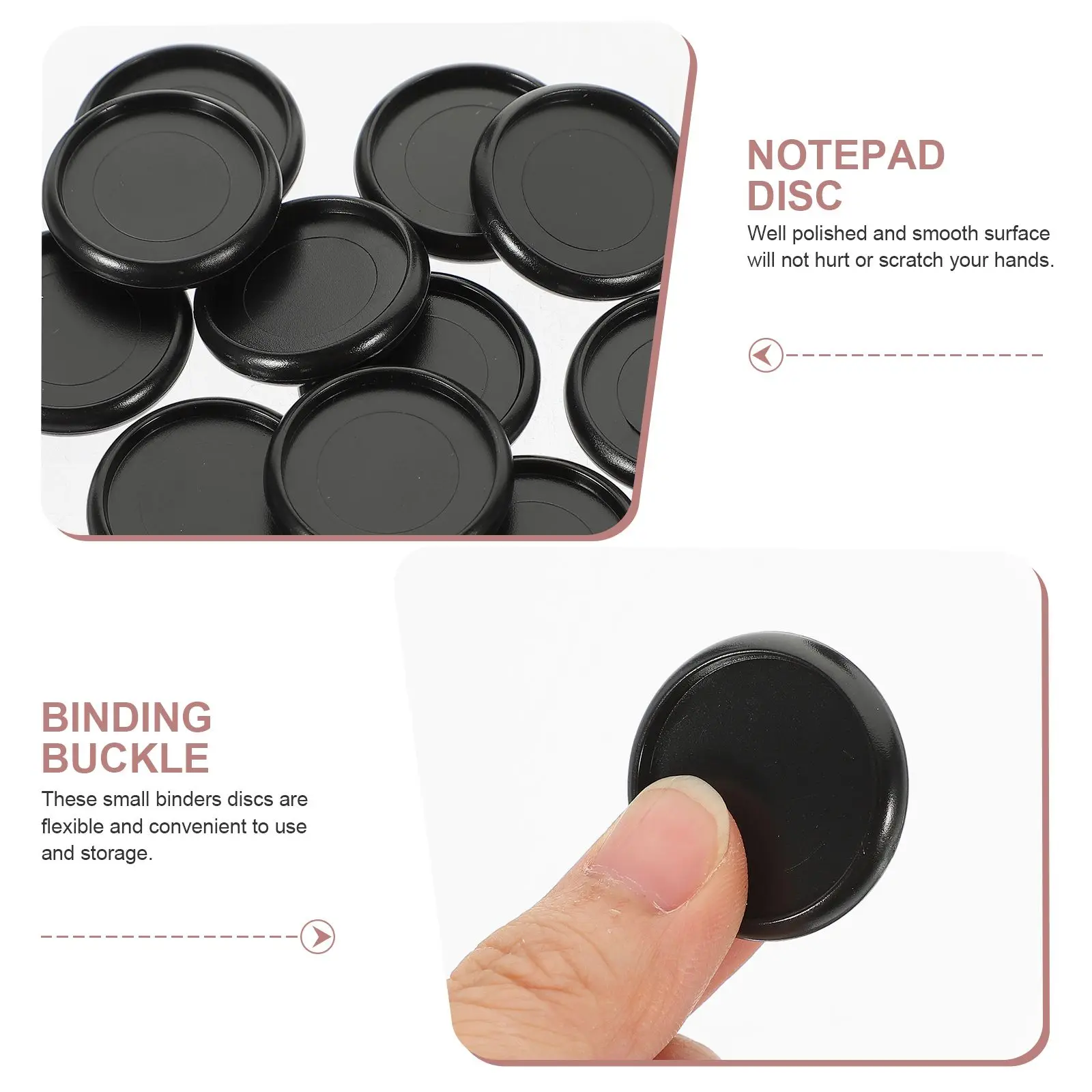 55 Pcs Mushroom Button Photo Album Plastic Loose Leaf Binder Discs Black Color Material Easy Flipping Detachable Design