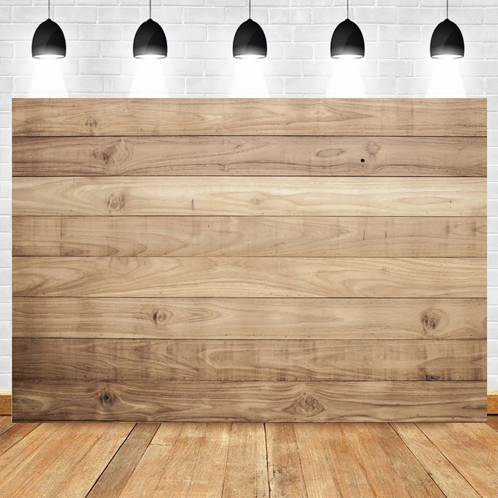 Rustic Wood Background for Photography Brown Wooden Baby Shower Birthday Decoration Kids Pets Portrait Backdrop Photo Studio