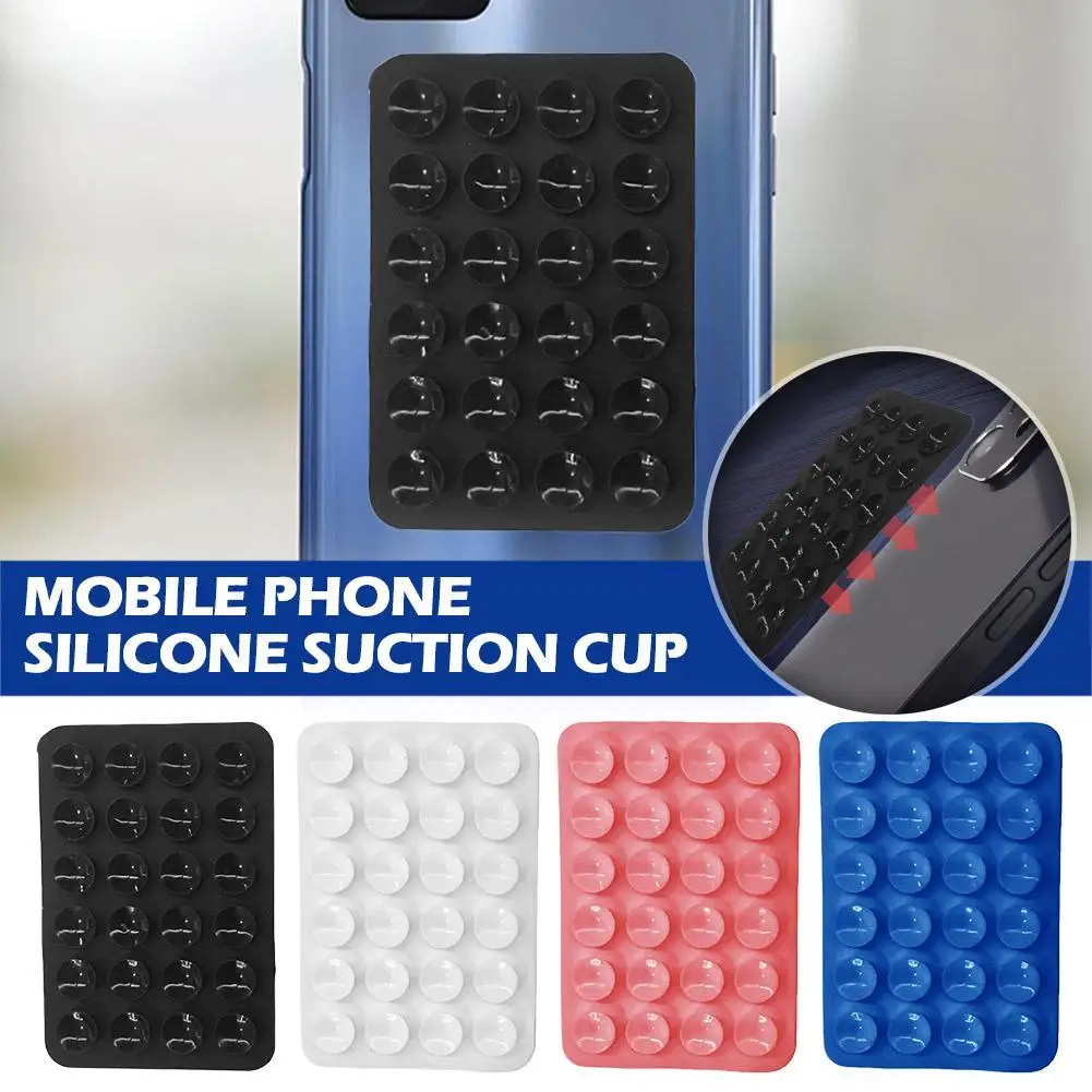 Mobile Phone Silicone Suction Cup 24 Square Mobile Phone Suction Cups Suitable For IOS/Android Stable Adsorption