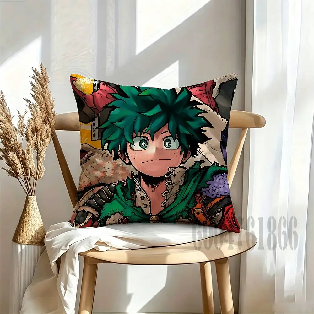 M-Midoriya Izuku Square Pillow Cover Multiple Sizes For Car Home Bedroom Decoration Holiday Housewarming Gift For Family