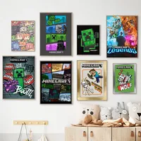 Vintage Game Mineccrafts Poster  No Frame Kraft Paper Wall Art for Bedroom Study Club Bar  Home Decor Stickers  Paintings