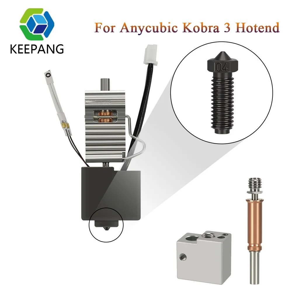 

For Anycubic Kobra 3 Combo Hotend Heatbreak Nozzle Thermistor Throat Heater Block for Kobra 3 Print Head Hot End Parts Accesorie