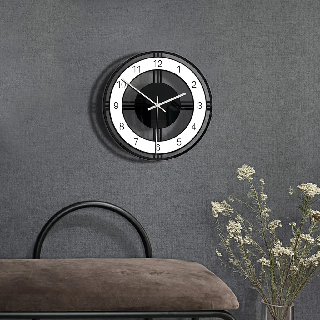 1 Stücke Stil Wanduhr Stille Transparente Acryl Uhr Hause Wohnzimmer