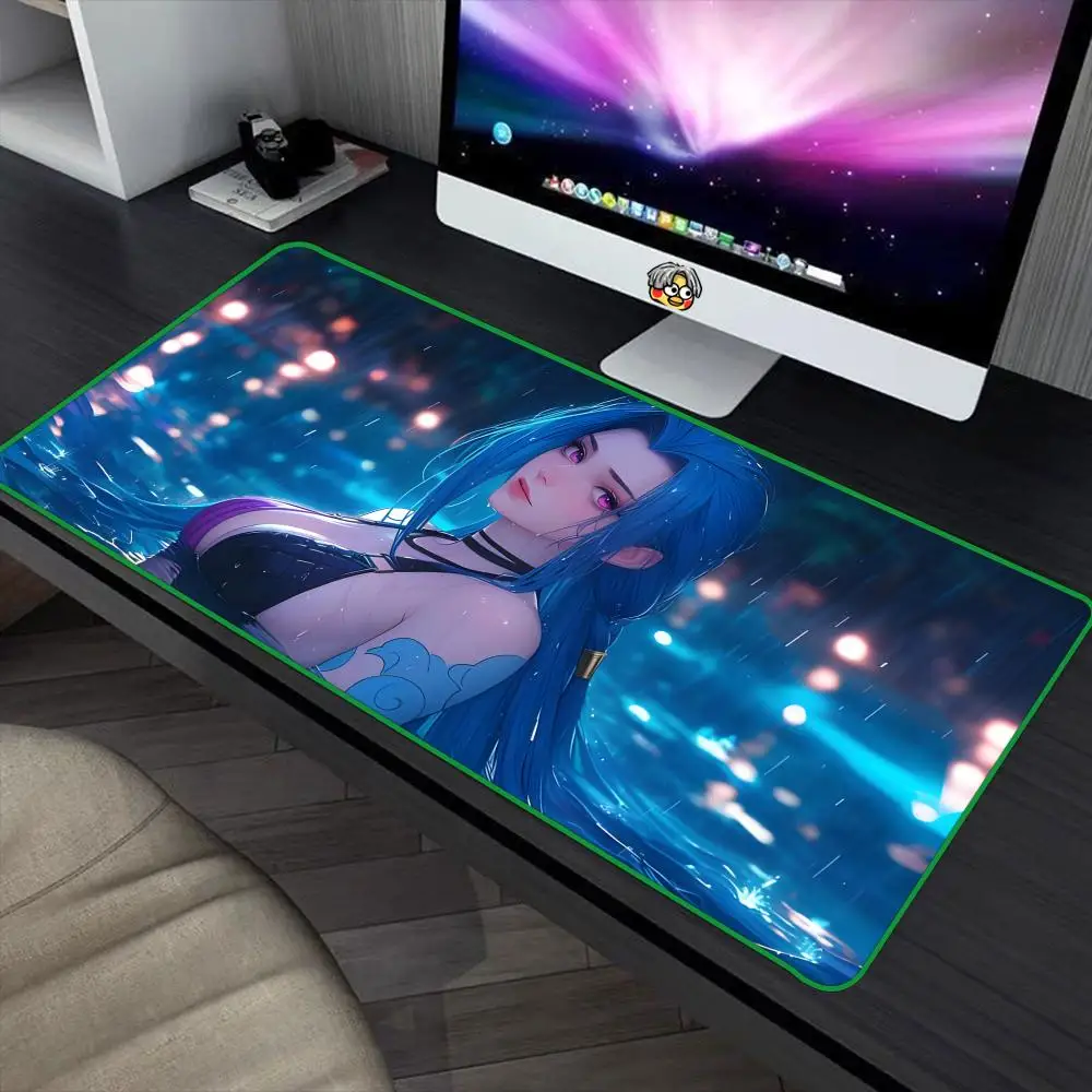 Cool League-of-Legends JINX Mouse Pad 90x40cm Colorful Lock Edge Pure Natural Rubber Desktop Anti slip Large Mouse Pad