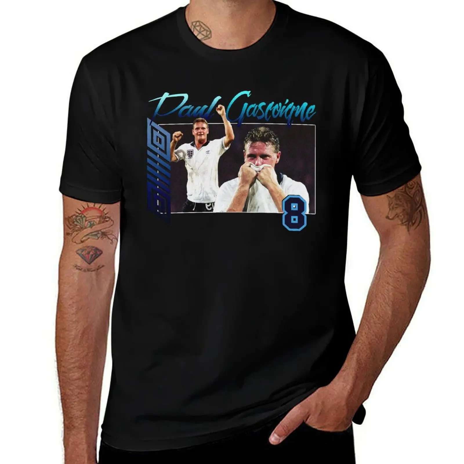 

shirt cotton 90s t t T-Shirt man men Paul Gascoigne shirt essential Tee t shirts g man for