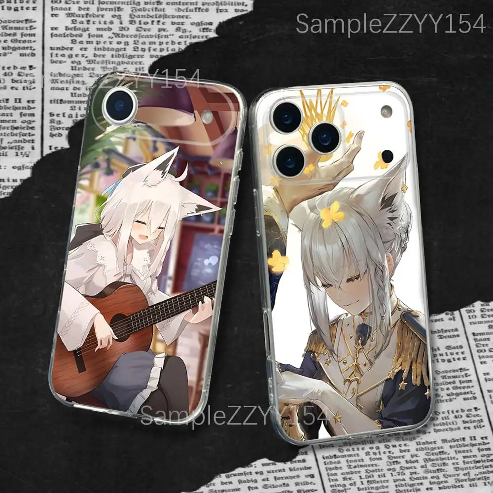 

S-Shirakami Fubuki Anime For iPhone 17,16,15,14,13,12,11 Plus,Pro,Max,XR,XS,X,7,8 Plus,SE,Mini Transparent Thin Phone Case