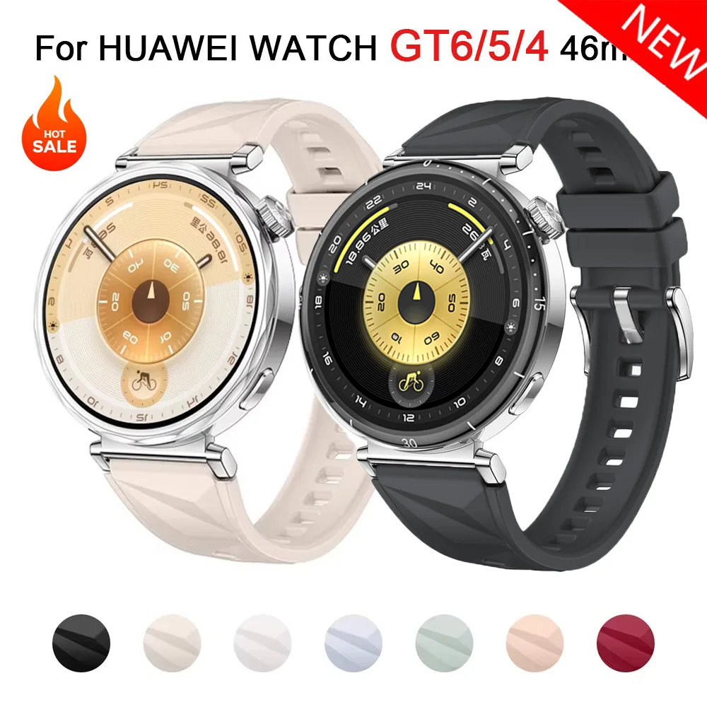 Bracelet en Silicone 18mm/22mm pour montre huawei GT 6 5 41mm 46mm bracelet de Sport ceinture bracelet de montre HUAWEI GT6/GT5 Pro/4/3 Pro 46mm bande