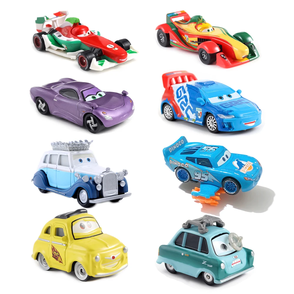 Voiture en alliage Disney Luigi F1 Queen Portugal Lightning McQueen Pixar Cars 1:55, modèle de voiture en métal moulé sous pression, jouets, cadeaux d'anniversaire