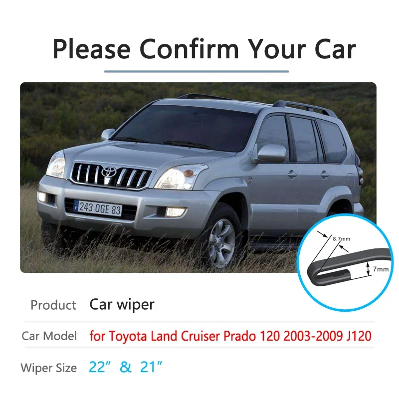 

For Toyota Land Cruiser Prado J120 120 2003~2009 Front Windscreen Windshield Wipers Car Accessories 2004 2008 Car Wiper Blade