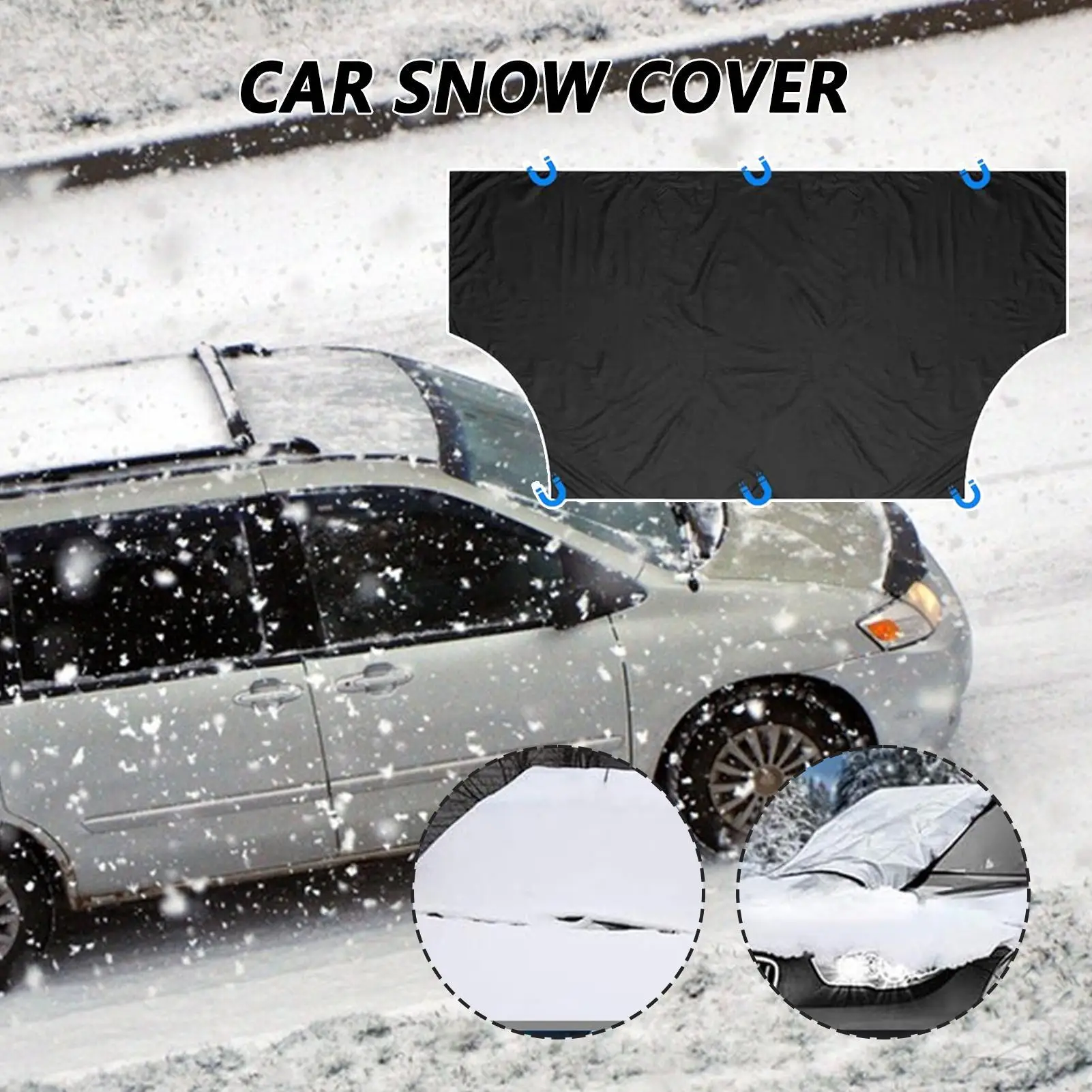 

All-Weather Windshield Frost Cover Waterproof Oxford Fabric With Elastic Hem Fit Car, Truck, SUV, Anti-Frost Snow Ice Protection