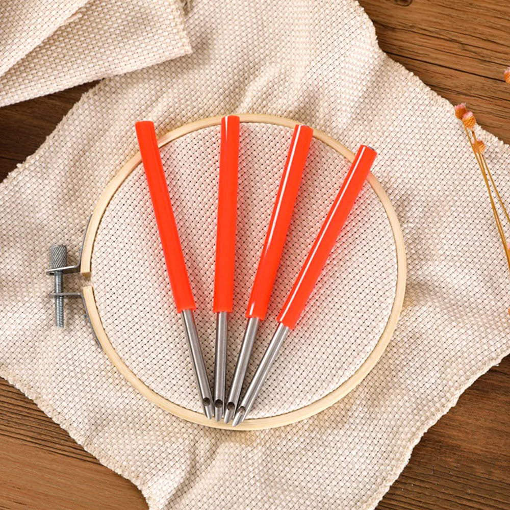 DIY Embroidery Needlework Cloth Cotton linen Fabric Punch Needle Work Handmade Tufted Garment Home Carpet Art Crafts Decorative