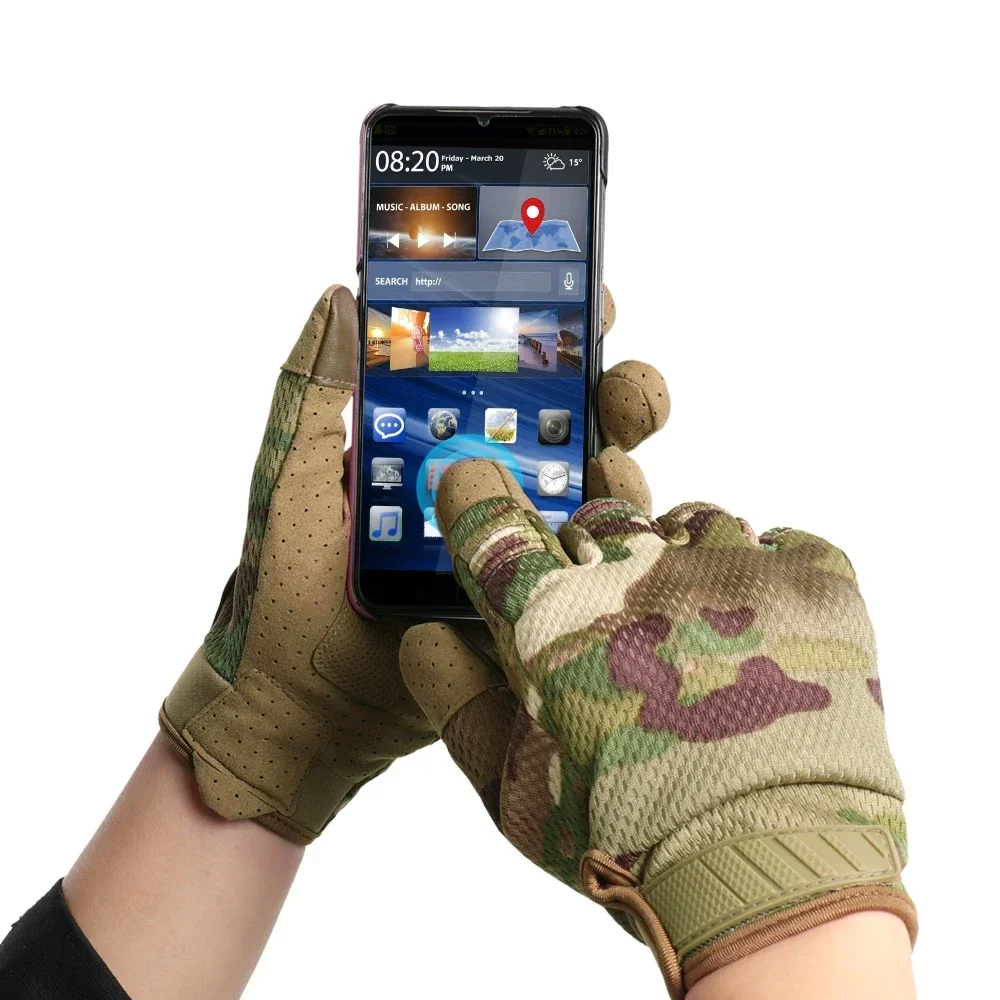 Tactical Touchscreen Cycling Full Finger Gloves Paintball Shooting Airsoft Lightweight Breathable Protection Hard Shell Gear