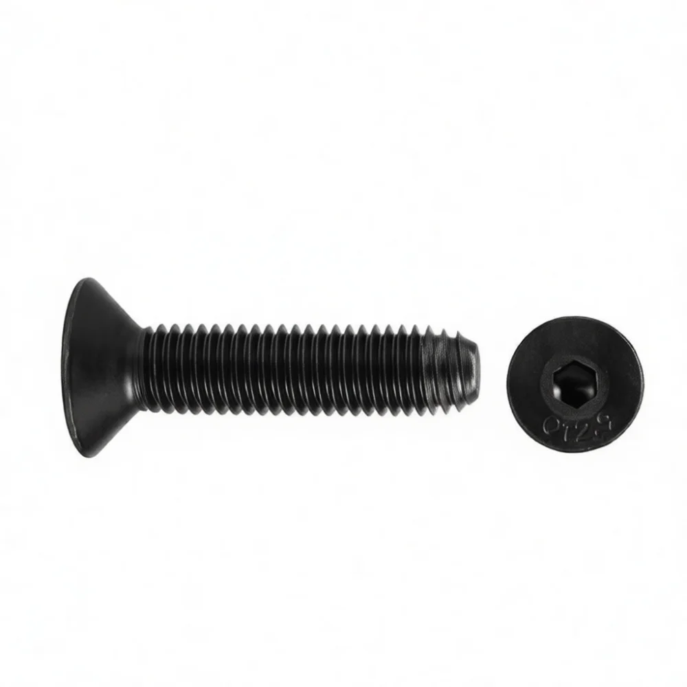 Industrial Strength Countersunk Allen Bolt 12.9 Grade Carbon Steel Flat Socket Screw Mechanical Device Component Fastener