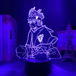 Akrylowa lampa 3d Anime czarna koniczyna świecąca Stand Asta figurka do dekoracja do sypialni kolorowego światła nocnego