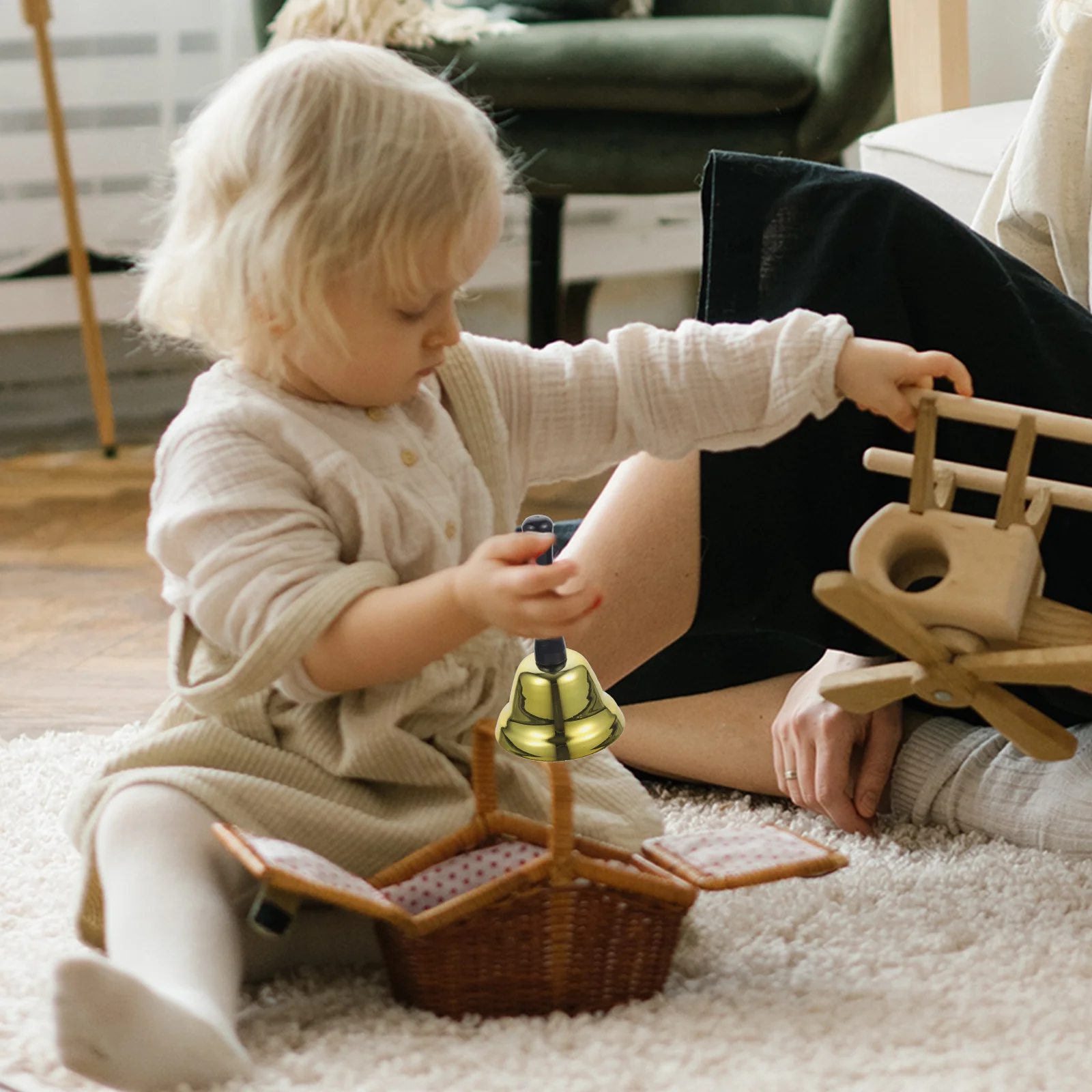 6Pcs Metal Hand Bell Christmas Party Decoration for Bar Restaurant Desk Call Bells Metal Hand Bell Handheld Bells