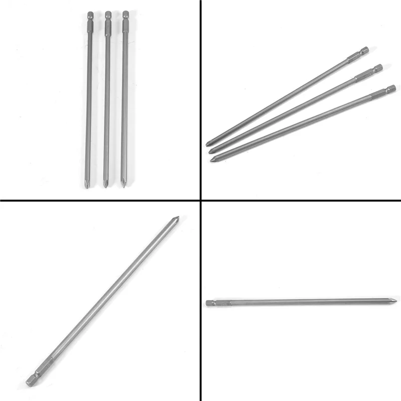 

New Shown-9Pcs 1/4 Inch 200Mm Ph1 Ph2 Phillips Magnetic Long Hex Cross Head Screwdriver Bits S2 Electric Drill Power Driver Tool