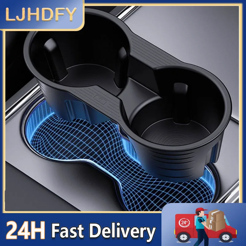 

Cup Holder for Tesla Model Y Juniper 2025 Center Console Storage Box Armrest Organiser Non-slip Insert Phone Holder Accessories