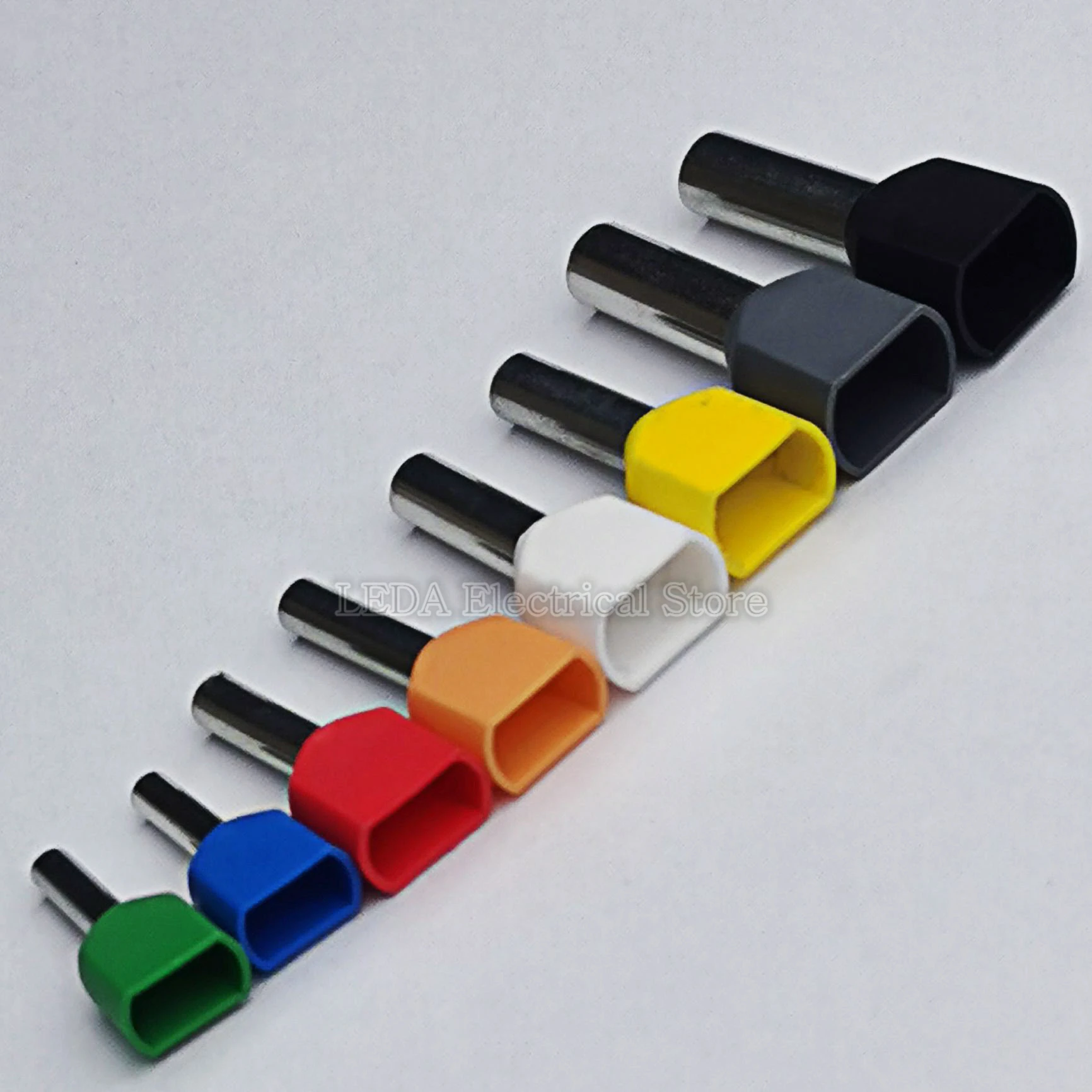 100PCS 1.5~16.0² TE1512 TE2510 TE2513 TE4012 ouble pipe cold pressed end double line tube shaped insulated tubular terminal