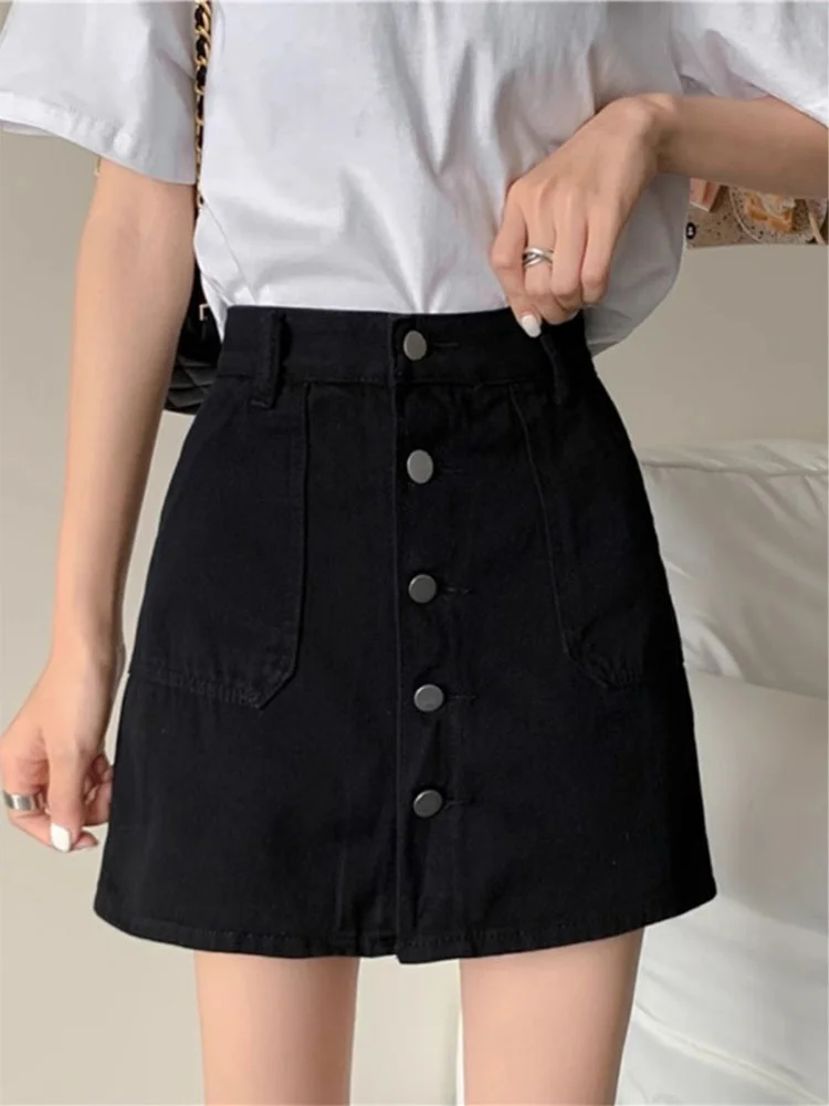 High Waist plus Size Denim ort Skirt Loose Fitting Conceal Meat Versatile A-Line Pants Skirt Korean Sle Commute
