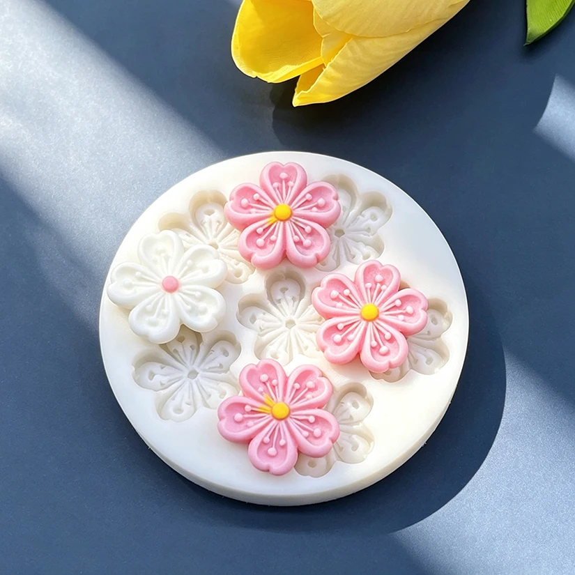 Flower Sakura Silicone Sugarcraft Mold Resin Tools Cupcake Baking Mould Fondant Cake Decorating Tools