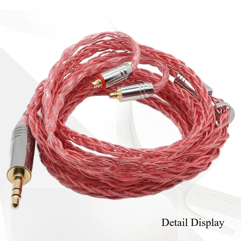 

HIFI Earphone Upgrade Cable IEM MMCX 0.78mm2Pin QDC TFZ 8-strand Single Crystal Copper Plated Silver Wire Wired Earphone Weaving