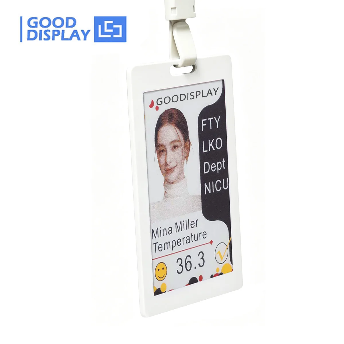 GooDisplay 3.7'' Smart Customizable E-Ink Badge NFC Digital ID Card Waterproof for Business Events Conference 1M+ Updates view 2