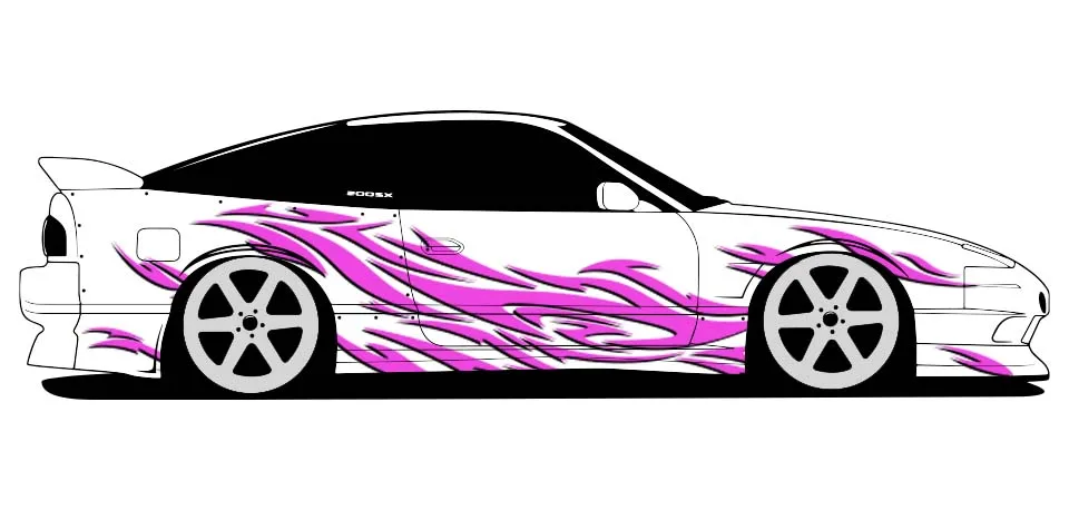 Flame Design Pattern Design Universal Suitable for Car Wrapping Car Sticker Side Graphic Lightning Stripe Sticker Decal