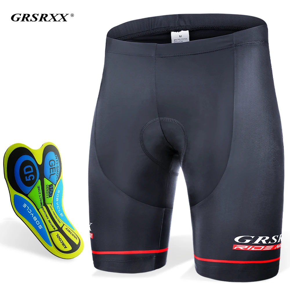 GRSRXX Cycling Shorts Summer Men\'s Bike Shorts MTB Shockproof 5D Gel Pad Cycling Bib Tights Breathable Road Racing Bicycle Short