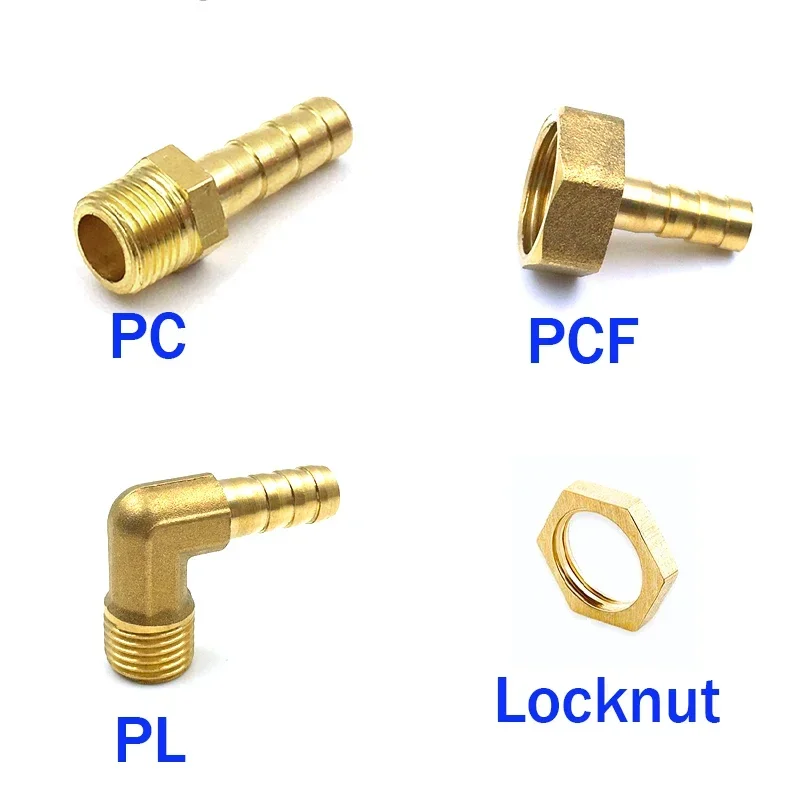 Pagoda connector 6 8 10 12 14mm hose barb connector, BSP  hose tail thread 1/8 1/4 3/8 1/2 brass water pipe fittings