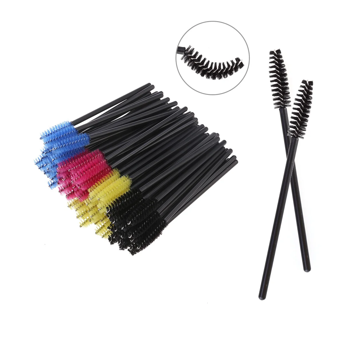 300Pcs Multicolor Eyelash Brush Disposable Mascara Wands Lash Separating Curling Tool Salon Personal Use Eyelash Mascara Brush