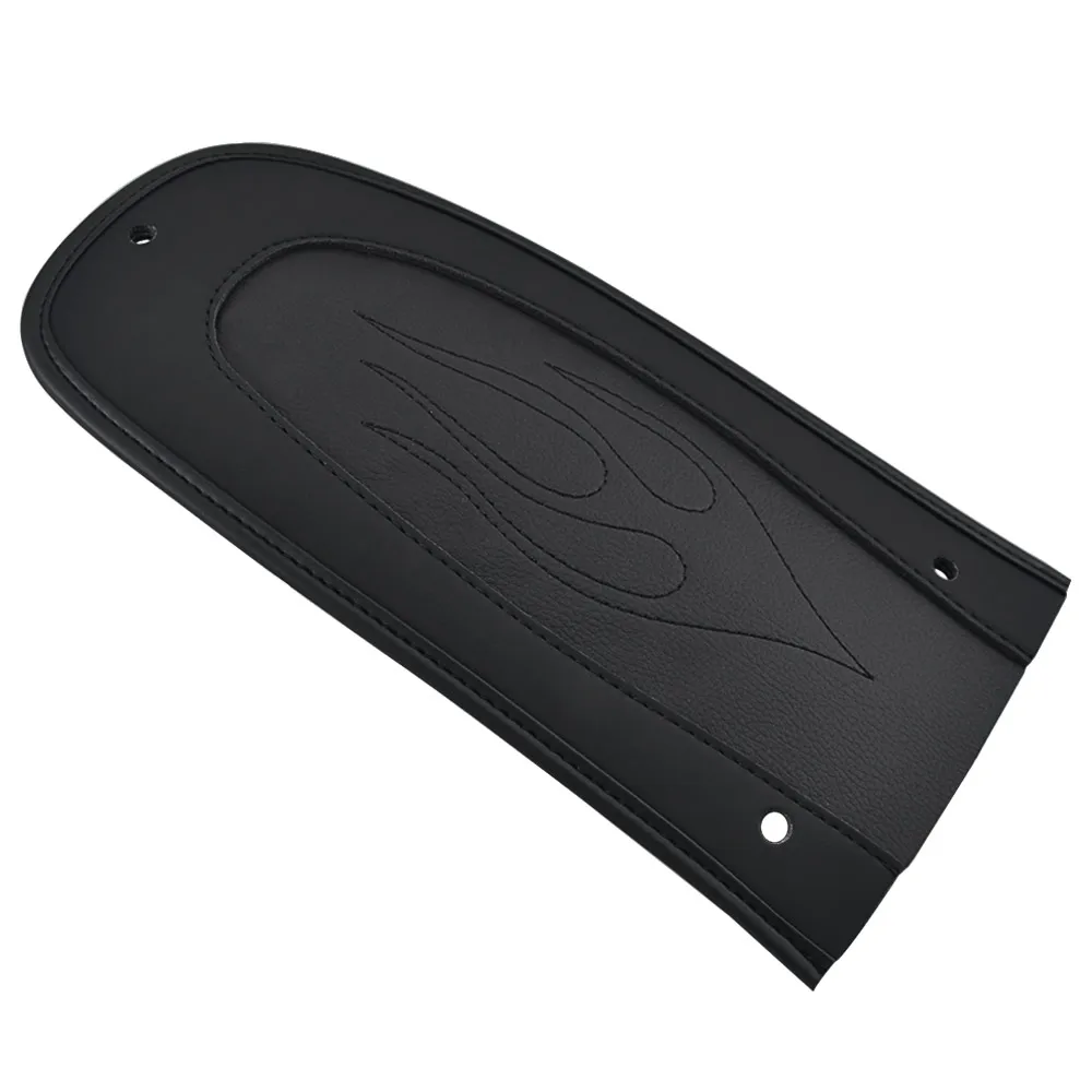 Motorcycle Flame Stitch Leather Rear Fender Bib Cover Pad Solor Seat Sticker For Harley Touring Electra Road Street Glide 96-18