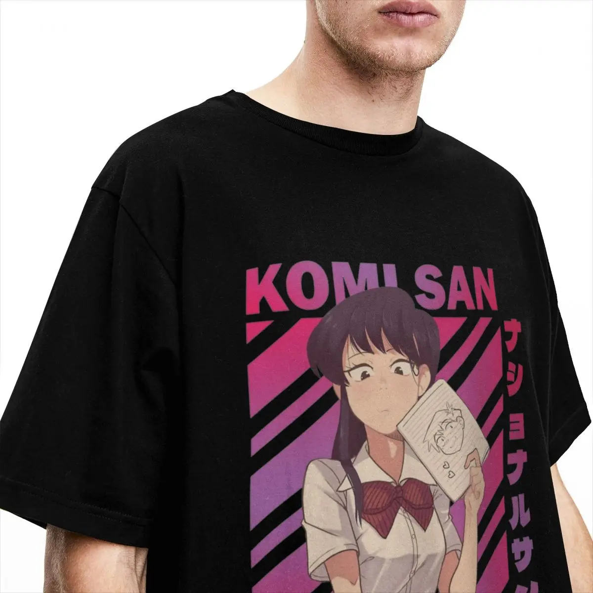 Komi Can't Communicate T-Shirt Leisure T Shirts Short Sleeve Streetwear Tshirt Beach Cotton O-Neck Oversized Tees