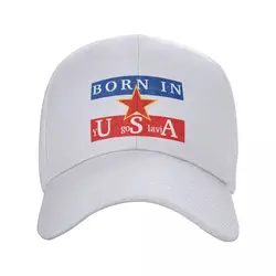 Custom Born In Yugoslavia Baseball Cap for Men Women Adjustable Yugoslav Flag Dad Hat Streetwear Snapback Caps