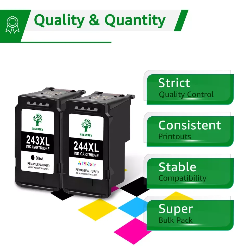 1x PG243 PG-243 XL Black Ink Cartridge Compatible for Canon Series Printer