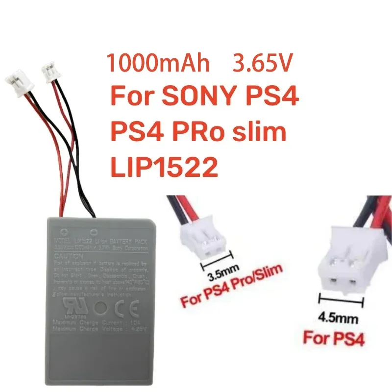 For SONY PS4/PS4 PRo Slim LIP1522 Dualshock 4 V1 V2 Wireless Controller Playstation GamePad 1000mAh 3.7V Rechargeable Battery