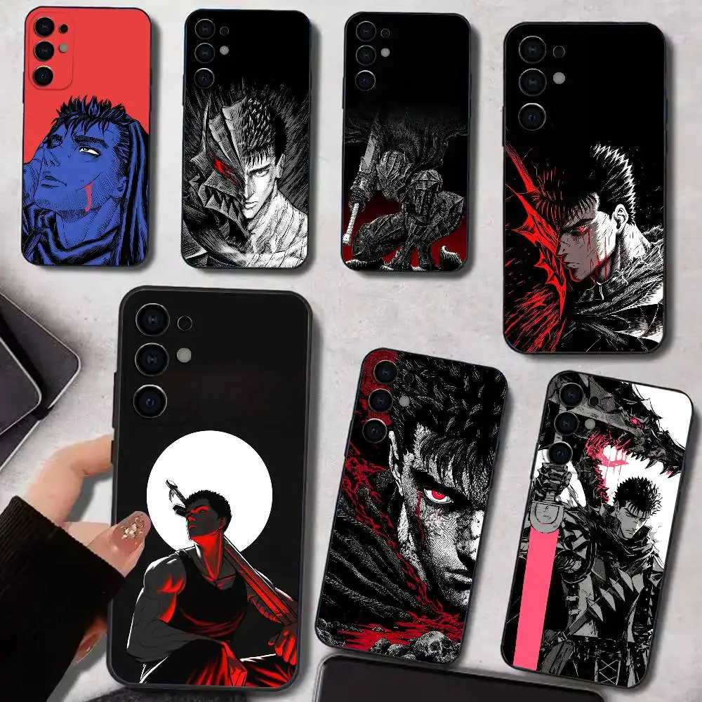 

B-Berserk G-Guts Phone Case For Samsung S25,S24,S21,S22,S23,S30,Ultra,S20,Plus,Soft Silicone Black Cover