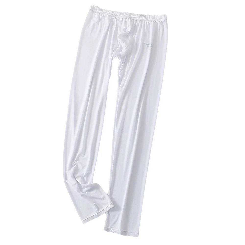 Pantalones largos de seda de hielo para hombre, ropa de dormir, ropa interior ultrafina, mallas, PIJAMAS