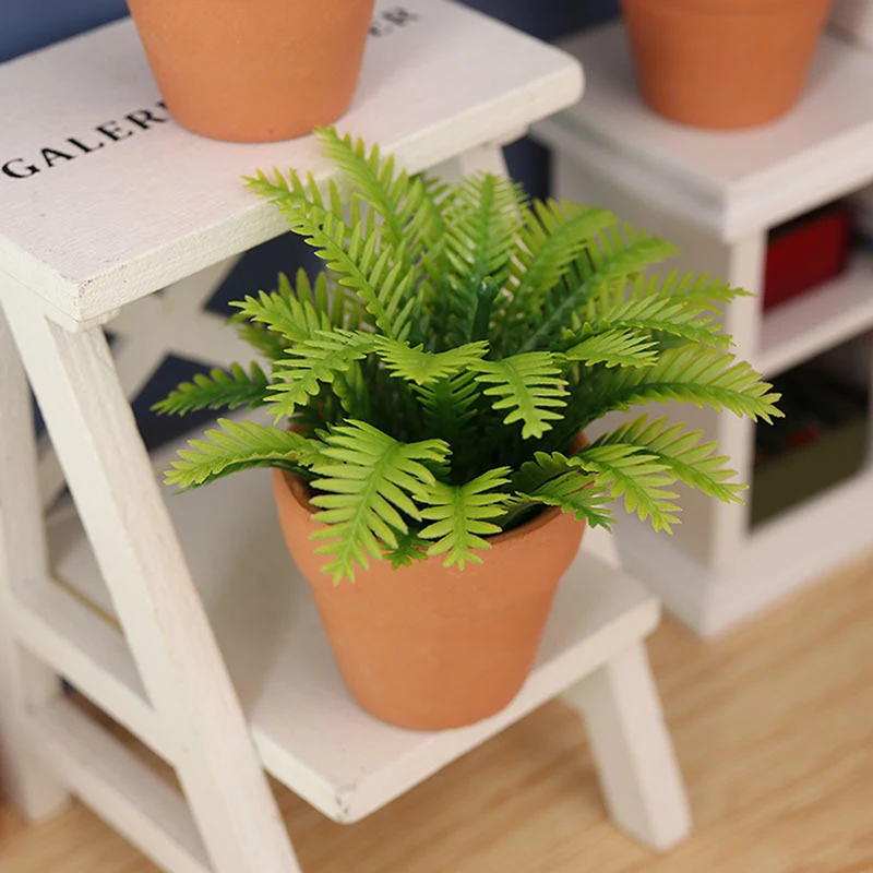 

/Kb/Mini Potted Plant 1:12 Dollhouse Miniature Tree Potted Plant Green Plant Decor