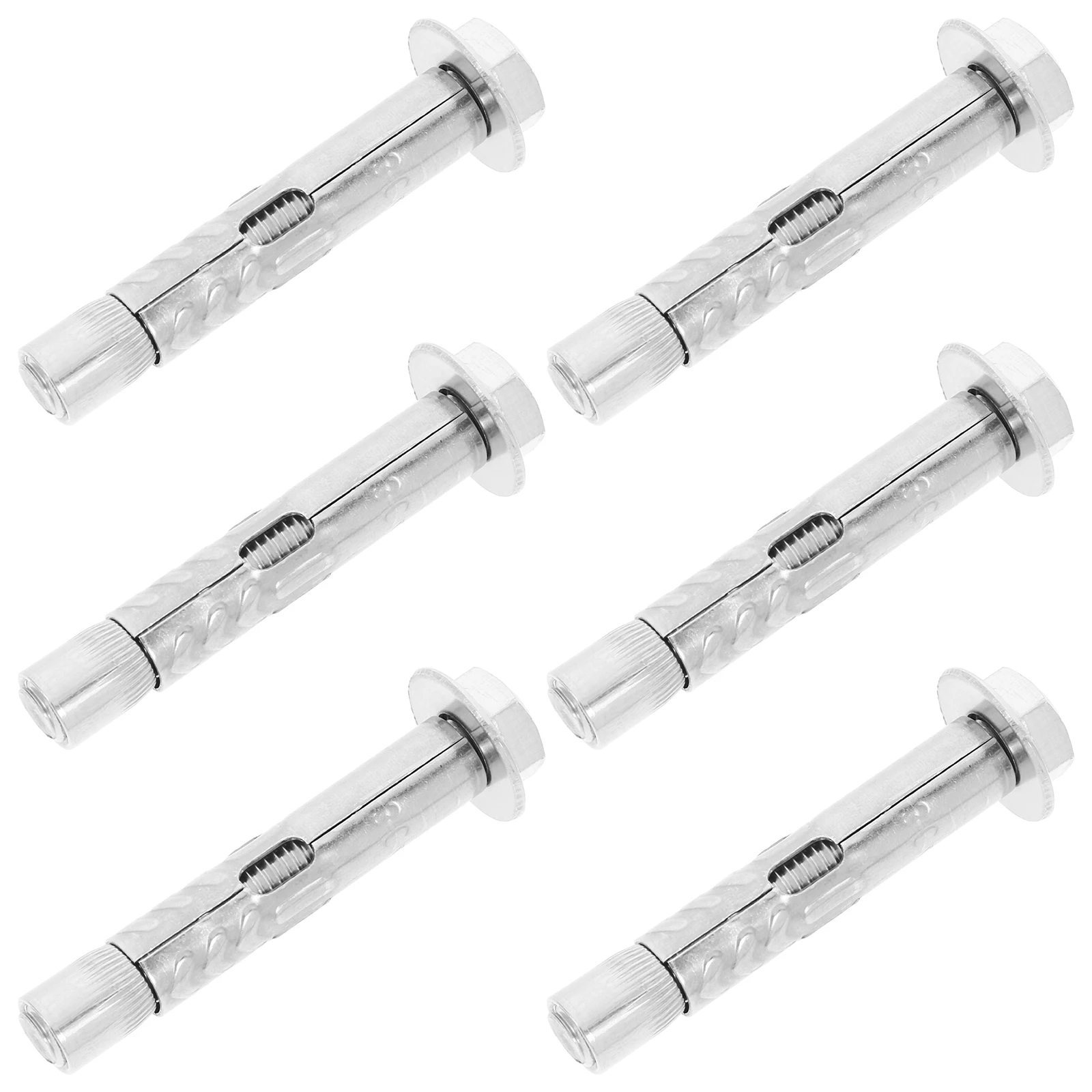 

6pcs M6x60mm Expansion Screw Bolts Heavy Duty External Nuts Fixing Silver Hardware Fastener
