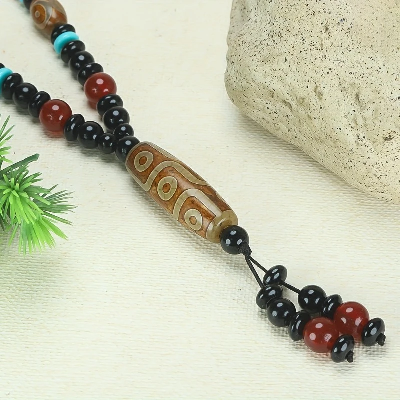 

Men's Retro Natural Agate Dzi Bead Tibetan Pendant Pendant Jewelry