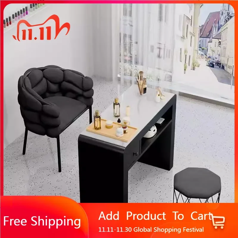 

Modern Funky Nail Tables Nordic Luxury Vanity Aesthetic Perfume Nail Tables Unique Trendy Designer Mesa De Manicure Furniture