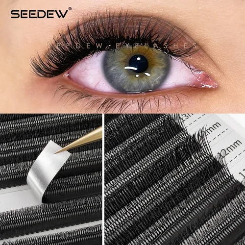 Imagen 2 del producto SEEDEW 3D/4D/5D extensión de pestañas en forma de U pestañas postizas Premium maquillaje de grupos de pestañas suaves