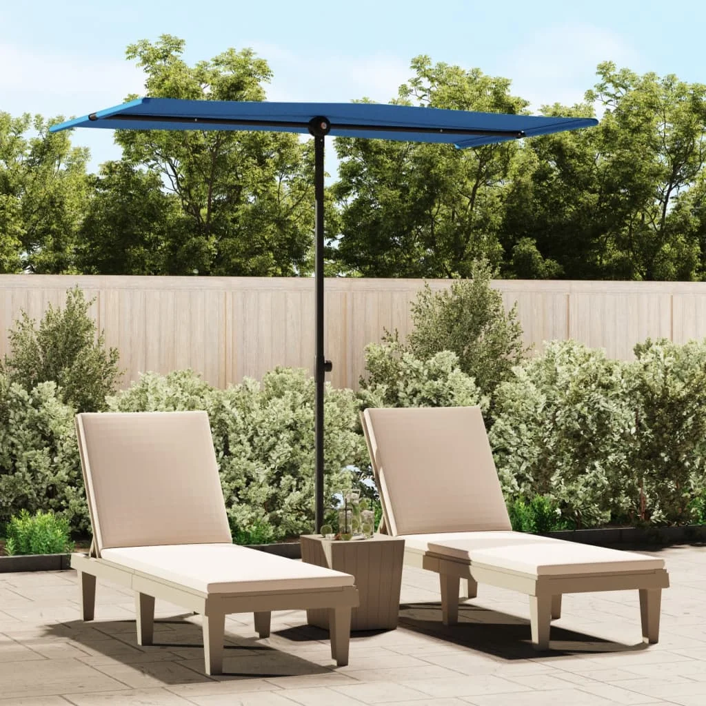 

vidaXL Outdoor Parasol with Aluminium Pole 180x110 cm Azure Blue Key Words /sunshade/sunshade