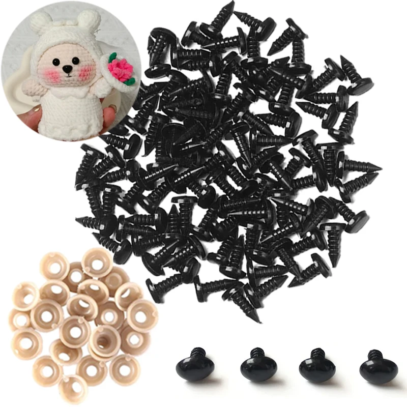 70pcs-Box Plastic Safety Nose For Crochet Toys Knitting Dolls Amigurumi Crafts Pink/Red/Black/Brown Nose Animal For Teddy Bear