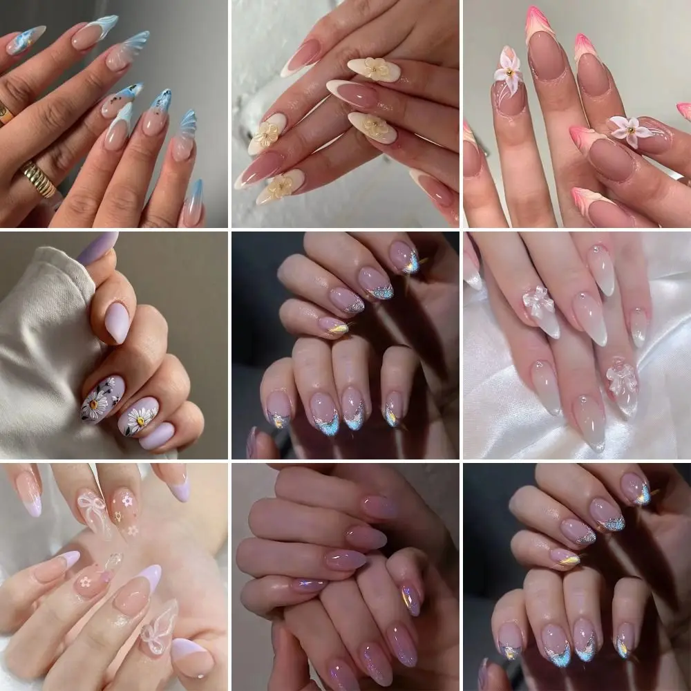 Faux ongles 3D en forme d'yeux de chat pour femmes et filles, lot de 24 ou 30 pièces par boîte, arc stéréoscopique, presse sur N64, autocollants en MSI, fleur